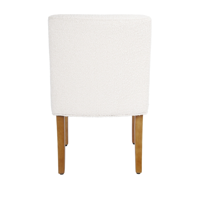 Kip Dining Chair with Honey Oak Wood Legs- Cream White Boucle Fabric