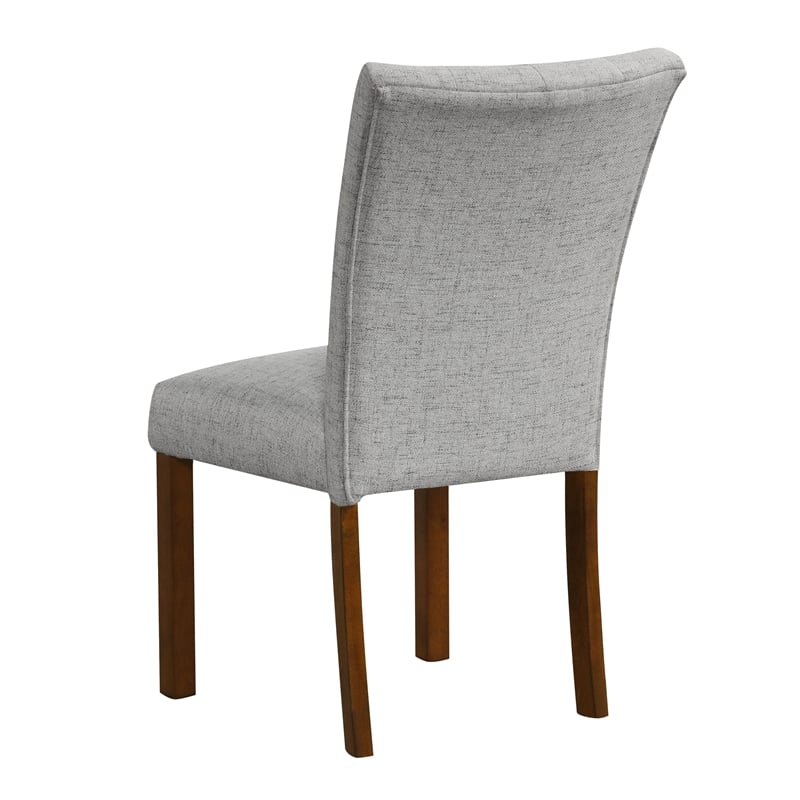 Rei Parsons Dining Chair Set of 2- Gray Woven Button Tufted Fabric