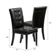 Brenda Dining Side Chair Set of 2- Black Wood- Tufted Faux Leather