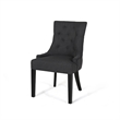 Chen Dining Chair Set of 2- Upholstered Tufted Backrest- Gray Fabric