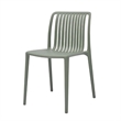 Womu Outdoor Side Chair Set of 4- Moss Green Finish- Slatted Backrest