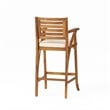 Olen Outdoor Barstool Chair Set of 2- Beige Polyester Brown Solid Wood