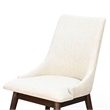 Amy Dining Side Chair Set of 2- White Cushioned Seat- Dark Brown Solid Wood