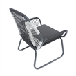 Ciao Accent Club Chair Set of 2- Outdoor Gray Cushions- Gray Rope and Steel