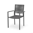 Teny Outdoor Dining Chair Set of 2- Open Back- Woven Rope- Dark Gray Metal