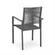 Teny Outdoor Dining Chair Set of 2- Open Back- Woven Rope- Dark Gray Metal
