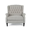 Jade Oversize Wide Chair Manual Recliner- Light Gray Tufted