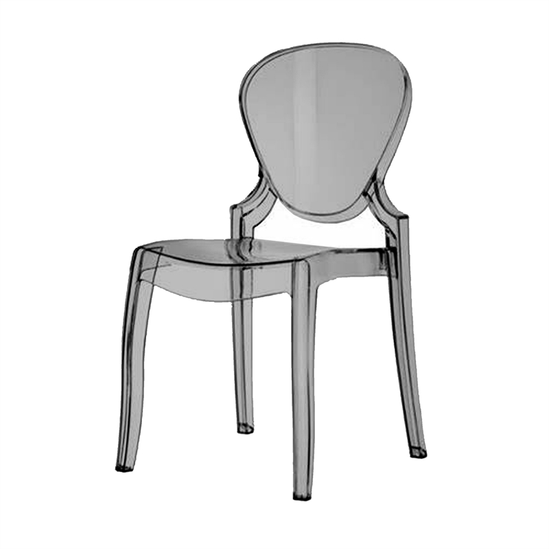 Outdoor Dining Chair Set of 4- Oval Back- Smoke Gray Transparent