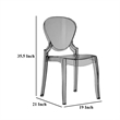 Outdoor Dining Chair Set of 4- Oval Back- Smoke Gray Transparent