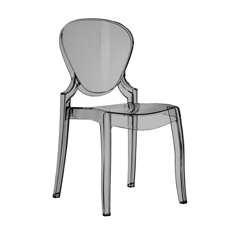 Outdoor Dining Chair Set of 4- Oval Back- Smoke Gray Transparent