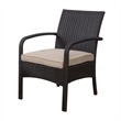 Orry 4pc Outdoor Table Set- 1 Loveseat- 2 Accent Chairs- Tan- Brown Rattan
