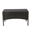 Orry 4pc Outdoor Table Set- 1 Loveseat- 2 Accent Chairs- Tan- Brown Rattan
