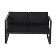 Novi 3pc Outdoor Set- 1 Loveseat- 2 Accent Chairs- Dark Gray Fabric- Metal