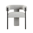 Anta Dining Chair- Curved Modern Art Style- Light Gray Polyester Blend