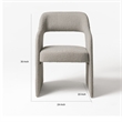 Cid Bistro 24 Inch Dining Chair- Light Gray Polyester- Cushions- Solid Wood