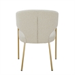 Cid Kasa 23 Inch Dining Chair- Light Gray Polyester- Brass Stainless Steel