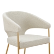 Cid Kasa 23 Inch Dining Chair- Light Gray Polyester- Brass Stainless Steel