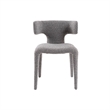 Cid Eve 21 Inch Dining Chair- Curved Wingback- Gray Textured Polyester