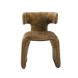 Cid Fiu 22 Inch Dining Chair- Curved Wingback- Brown Textured Polyester
