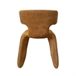 Cid Fiu 22 Inch Dining Chair- Curved Wingback- Brown Textured Polyester