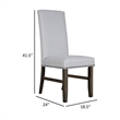 Luo 19 Inch Dining Chairs Set of 2- Nailhead Trim- Gray Fabric- Brown Wood