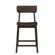 24 Inch Counter Stool Chair- Rubberwood Curved Back and Seat- Dark Gray