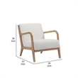26 Inch Accent Lounge Chair- White Polyester Boucle Seat- Brown- White