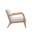 26 Inch Accent Lounge Chair- White Polyester Boucle Seat- Brown- White