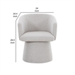 24 Inch Accent Dining Chair- Cushioned Seat and Windsor Back- Gray Linen