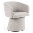 24 Inch Accent Dining Chair- Cushioned Seat and Windsor Back- Gray Linen