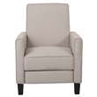 Zuca Pushback Recliner Chair- Black Wood- Premium Padded Beige Polyester