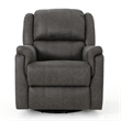 Swivel Manual Reclining Chair- Pillow Cushions- Smooth Gray Fabric