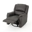 Swivel Manual Reclining Chair- Pillow Cushions- Smooth Gray Fabric