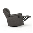 Swivel Manual Reclining Chair- Pillow Cushions- Smooth Gray Fabric