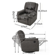 Swivel Manual Reclining Chair- Pillow Cushions- Smooth Gray Fabric