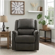 Swivel Manual Reclining Chair- Pillow Cushions- Smooth Gray Fabric