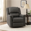 Swivel Manual Reclining Chair- Pillow Cushions- Smooth Gray Fabric