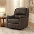 Swivel Manual Reclining Chair- Pillow Cushions- Smooth Gray Fabric