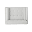 Lita Wide Accent Club Chair- Button Tufted- Gray Textured Fabric