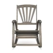 Rizz Outdoor Reclining Rocking Chair- Retractable Footrest- Brown Wood