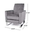 Reki Push Back Manual Recliner Chair- Stainless Steel Legs- Gray