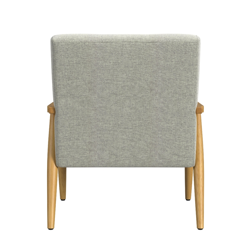 Accent Chair- Soft Light Gray Fabric Seat- Button Tufted Backrest