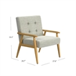 Accent Chair- Soft Light Gray Fabric Seat- Button Tufted Backrest