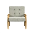 Accent Chair- Soft Light Gray Fabric Seat- Button Tufted Backrest