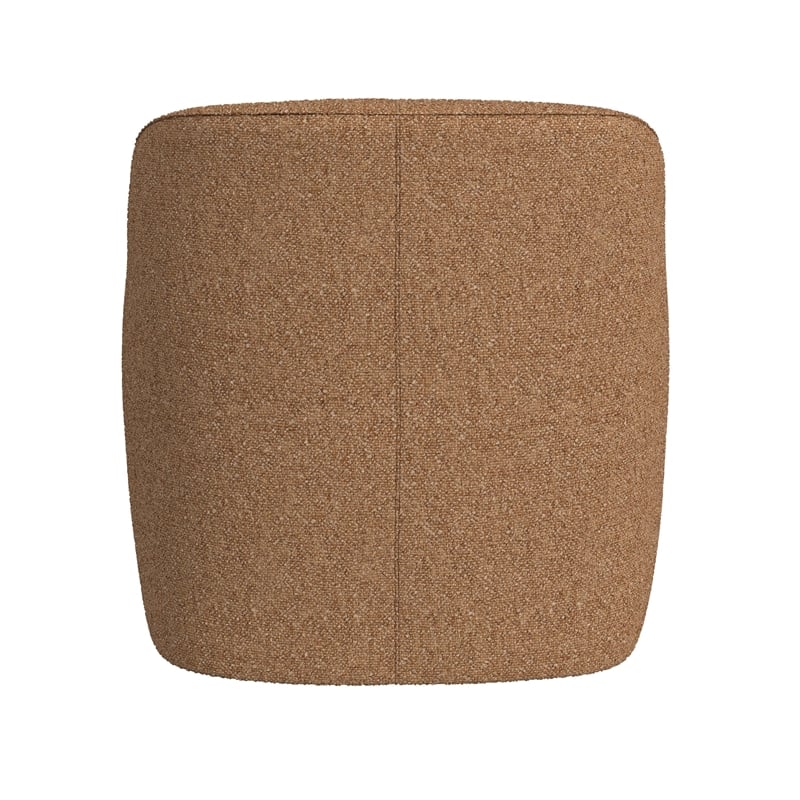 Kopi Swivel Accent Club Chair- Light Tan Brown Boucle- Curved Backrest