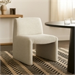 Zena Dining Side Chair- Armless Textured Wheat Brown Polyester Seat