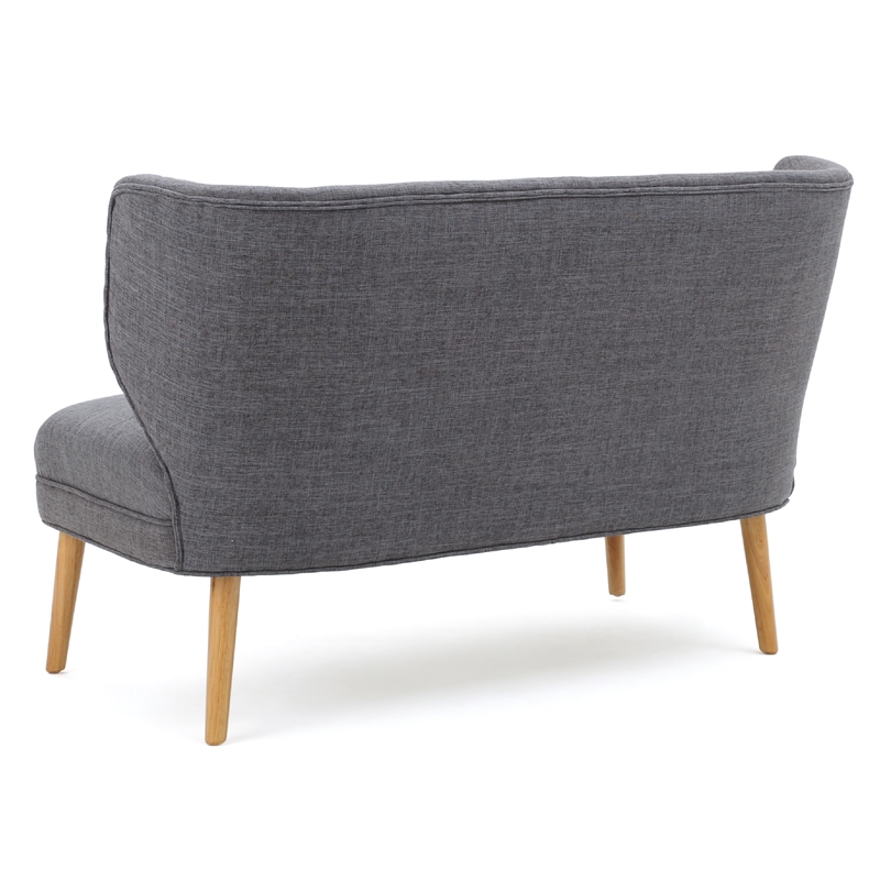 Vens Oversize Chair- Slender Wood Legs- Curved Back Gray- 52 Inch