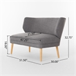 Vens Oversize Chair- Slender Wood Legs- Curved Back Gray- 52 Inch