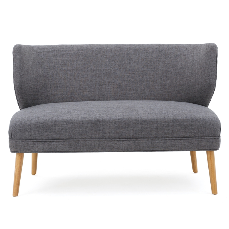 Vens Oversize Chair- Slender Wood Legs- Curved Back Gray- 52 Inch