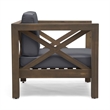Juna Outdoor Club Chair- Charcoal Gray Water-Resistant Fabric- Acacia